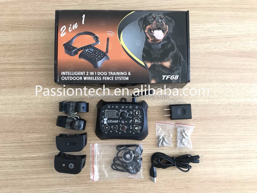 TOP INTELLIGENT 2 IN 1 DOG TRAINING & OUTDOOR WIRELESS FENCE SYSTEM TF68
