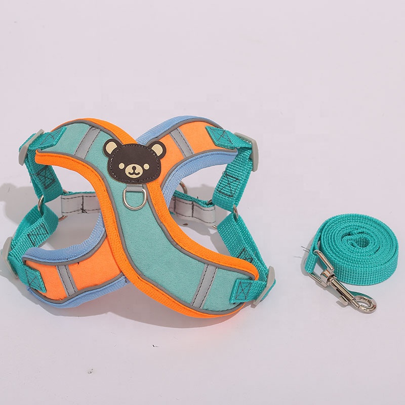 drop shipping pet harness and leash walk outdoors Soft Mesh Vest luxury Dog Harness Set