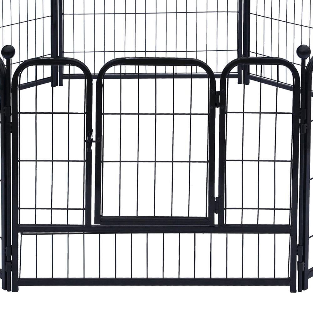 USA Warehouse 8-Panel Safe Gate Lock Cheap Outdoor Large Folding Retractable Metal Pet Dog Playpen Fence