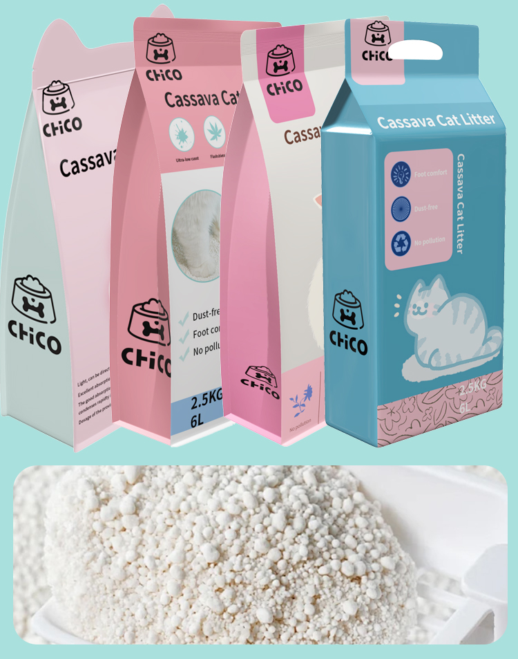 Bulk wholesale discount Low dust strong caking long time fresh cassava mixed cat litter