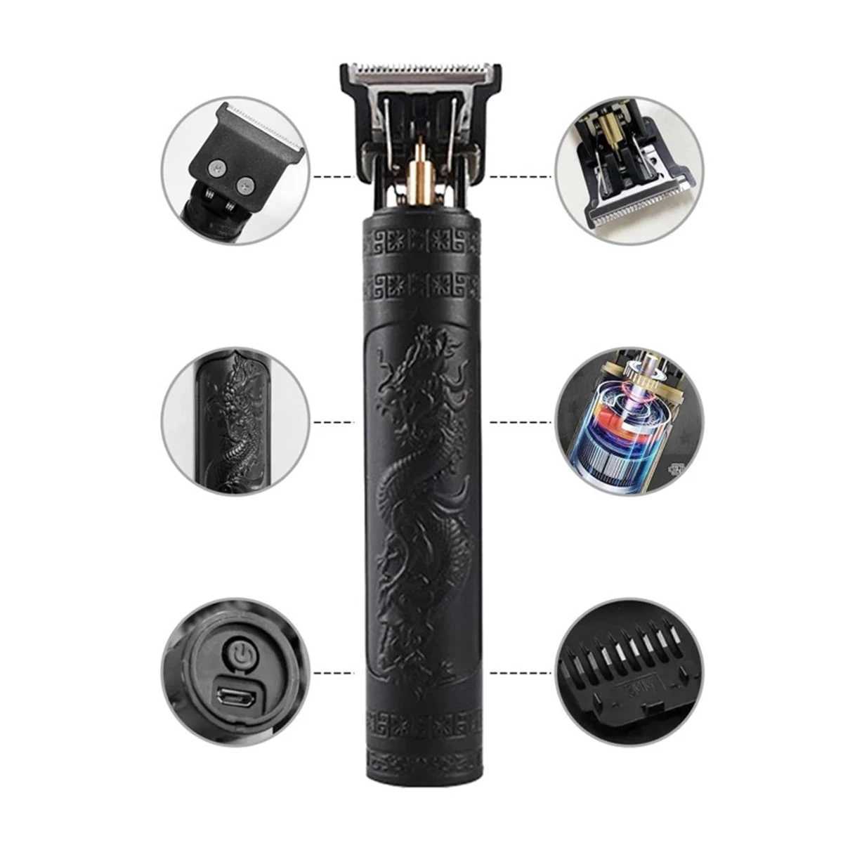 1PC Professional Hair Trimmer Wireless Electric Hair Clipper Beard Shaver Men Hair Cutting Machine BarberXJ241207