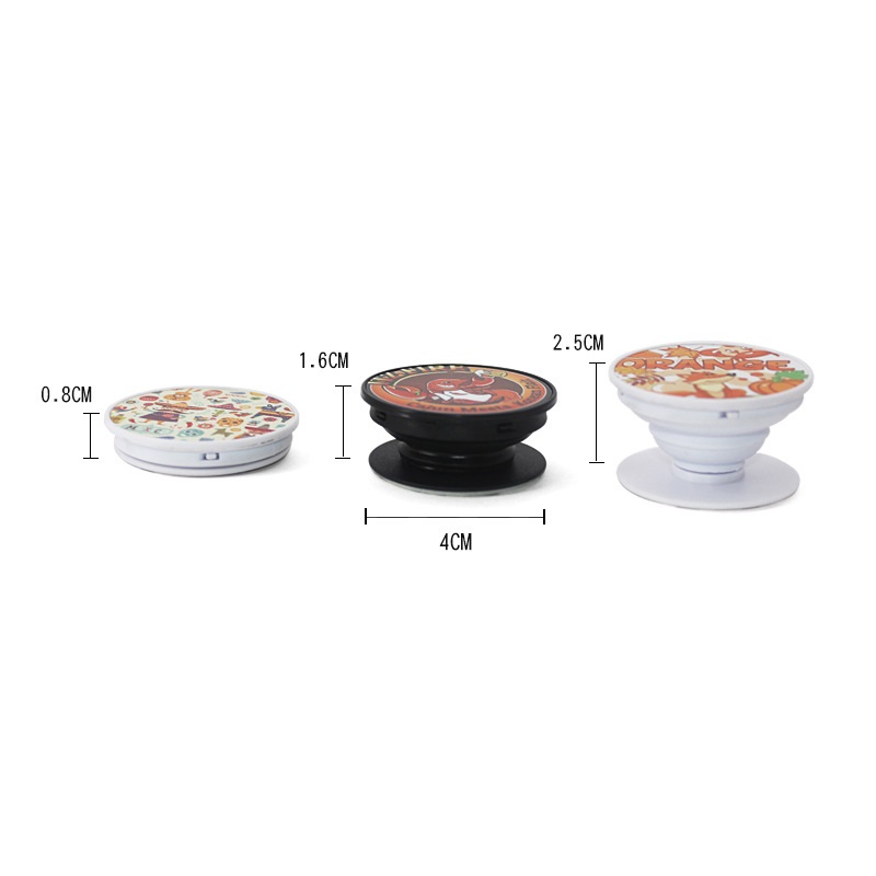 Sublimation Blank phone grip holder blanks Collapsible Stand holders with aluminum insert plate