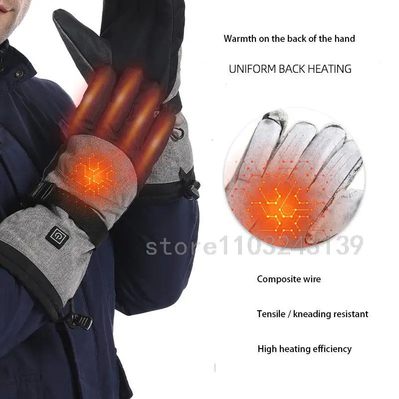 Heated Gloves Hand Warmer Electric Thermal Waterproof Snowboard Cycling Motorcycle Bicycle Ski Outdoor Winter 241125