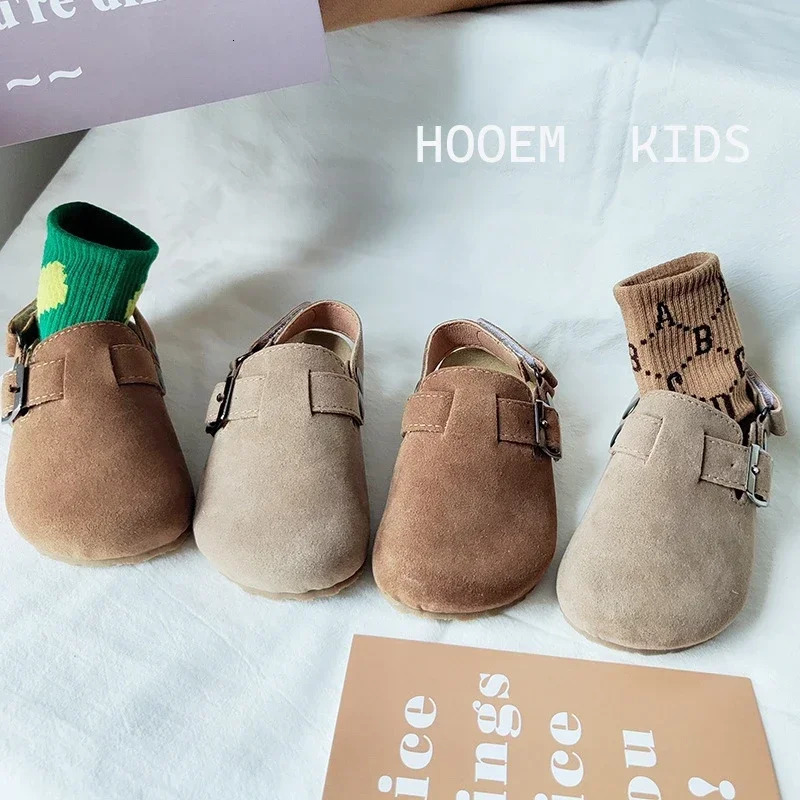 Childrens Fleece Elastic Clogs Baby Boys Girls Plush SlipperPrewalker Winter Warm Soft Sole ShoesAnti-Slippery Footwear 241126