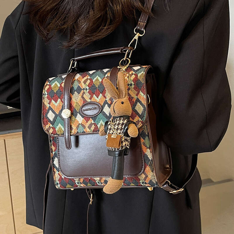 High end niche backpack women 2024 new fashionable crossbody bag for women, stylish and versatile, single shoulder hand