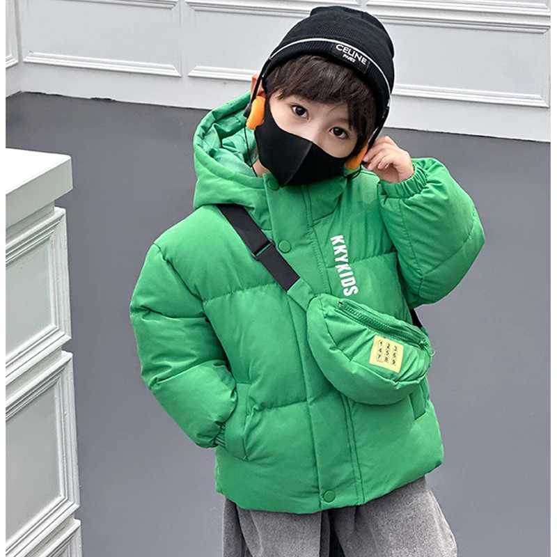 Down Coat New Winter Boys Girls Jacket Thick Keep Warm Lining With Velvet Hooded Heavy For Kids Children Outerwear Send Bag 2-8Years H2411230CFK