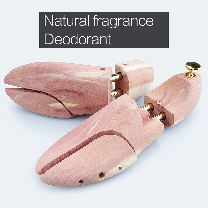 1 pair of high-quality double tube red cedar wood adjustable shoe shape mens and womens shoe tree stretching machine anti wrinkle 241126
