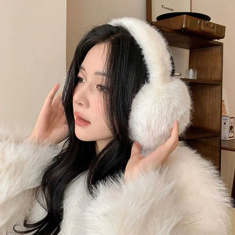 Cute Ear C Imitation Fur Plush Earmuffs Solid Color Folding Winter Earmuffs Keep Warmer Earfl Foldable Ear Cover GirlXJ241126