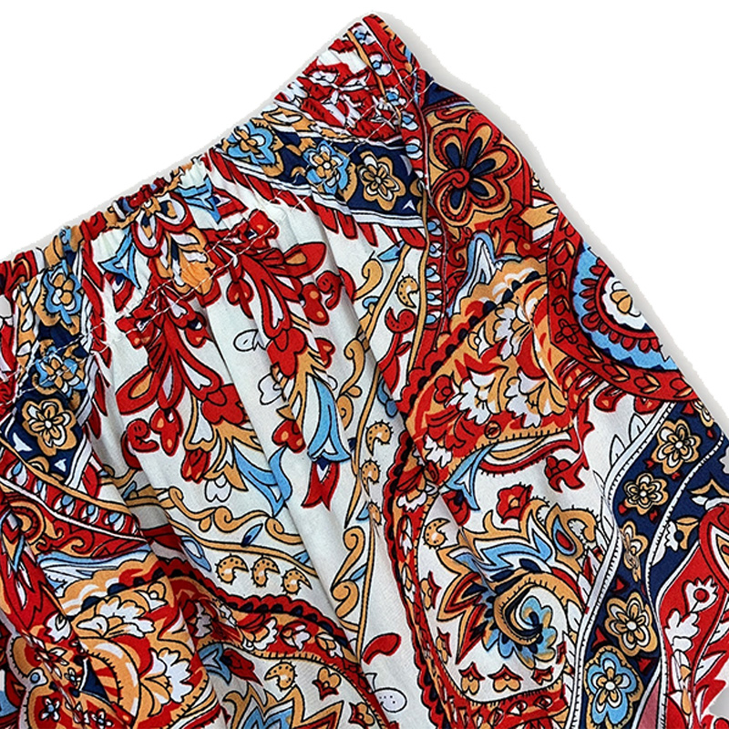 Ladies spring and summer thin casual ankle pants Tropical Bohemian style can be worn home air conditioning pants beach sunscreen pants