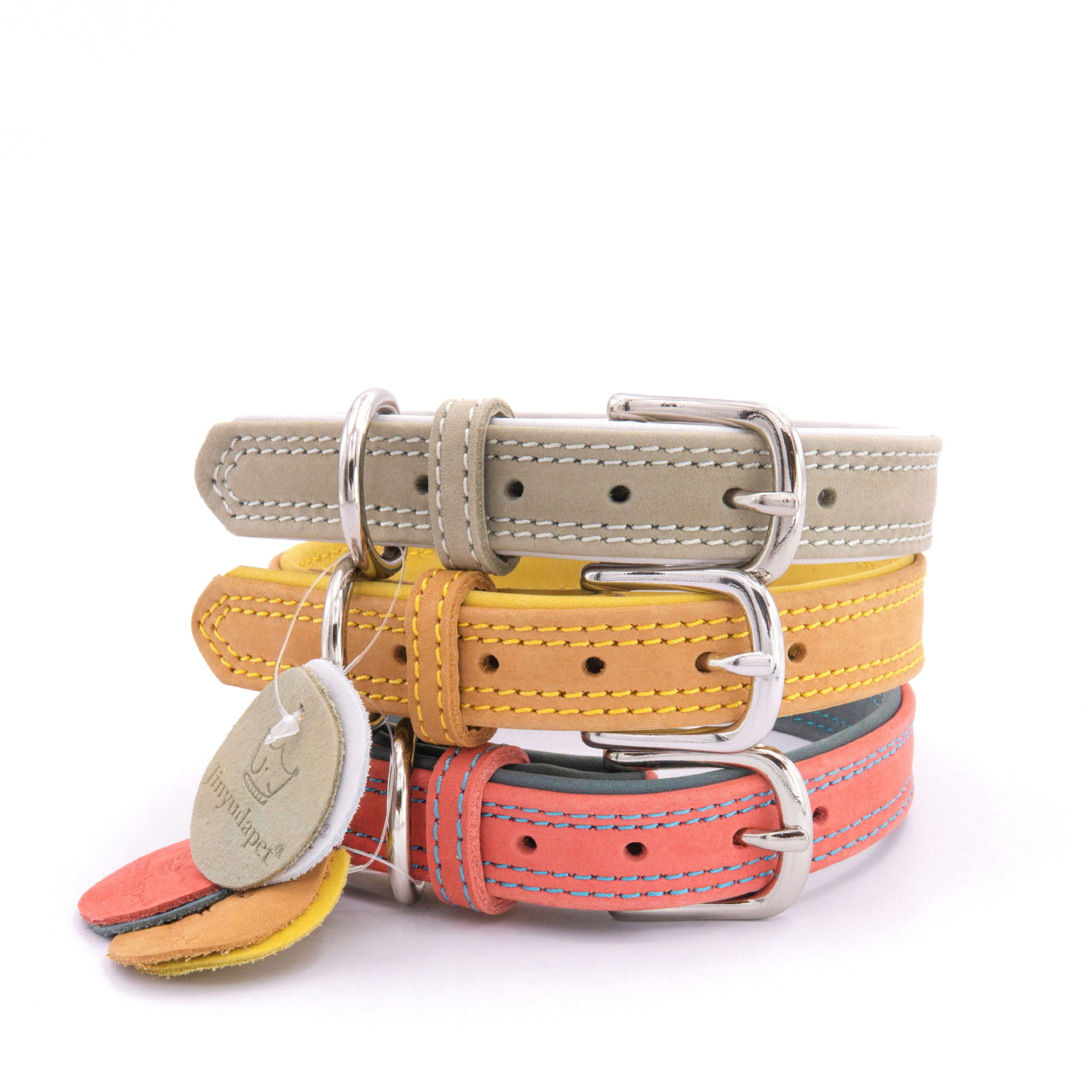 Factory Wholesale Genuine leather dog show Pet Leads Luxury High Quality Real Genuine Leather For Dog Leash and collar set