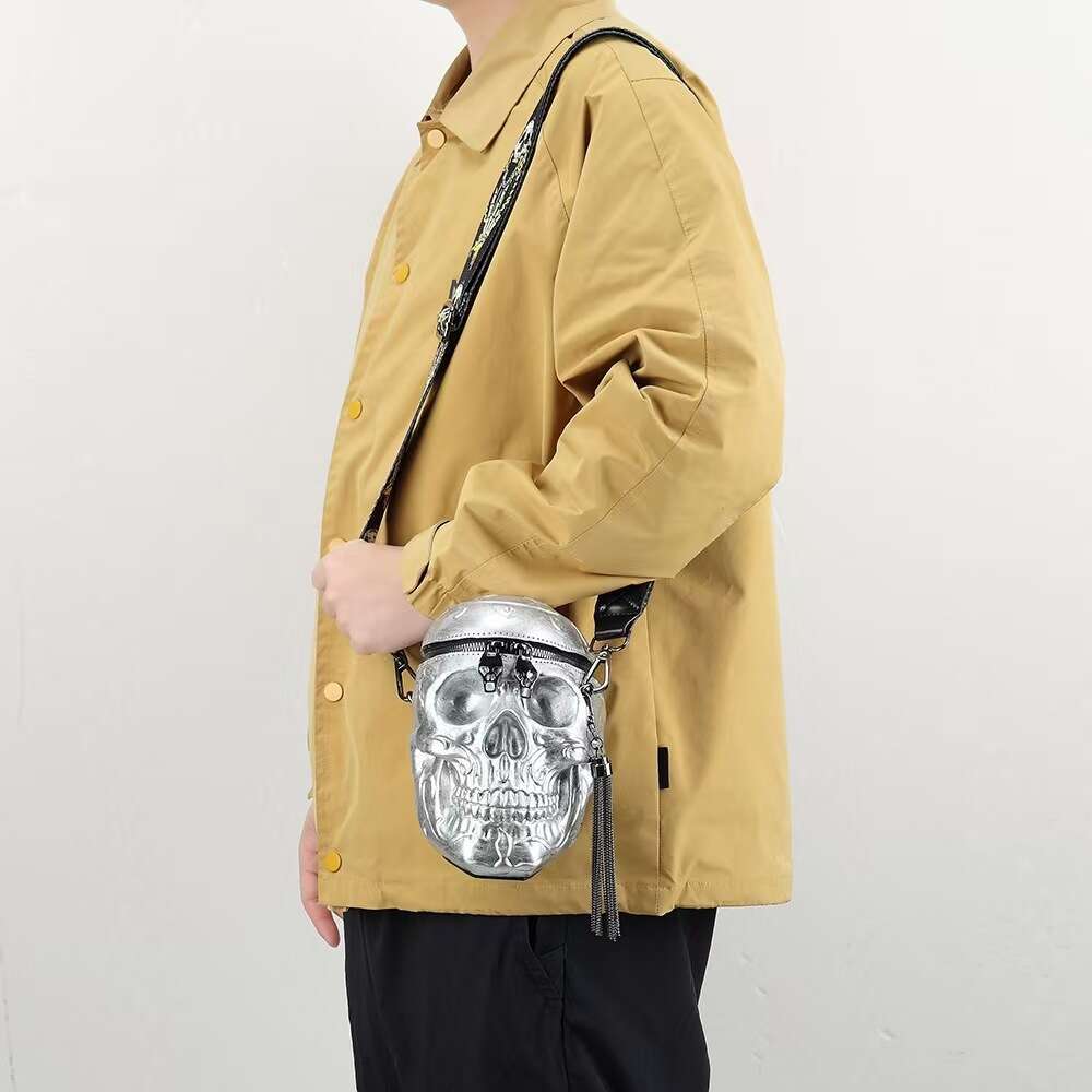 2025 new dark skull funny Halloween style women's tassel shoulder crossbody bag