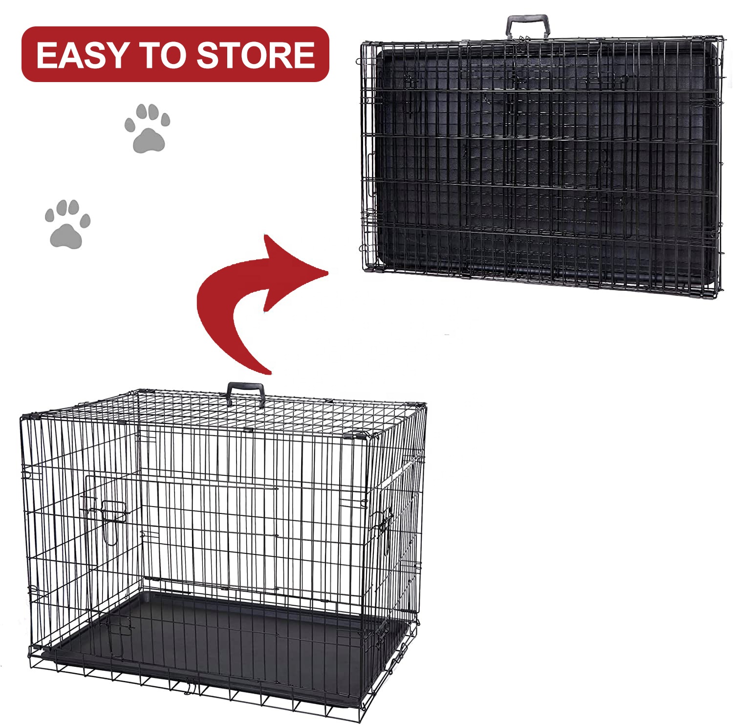 Wholesale custom double doors 48 inch metal large pets crates dog cages