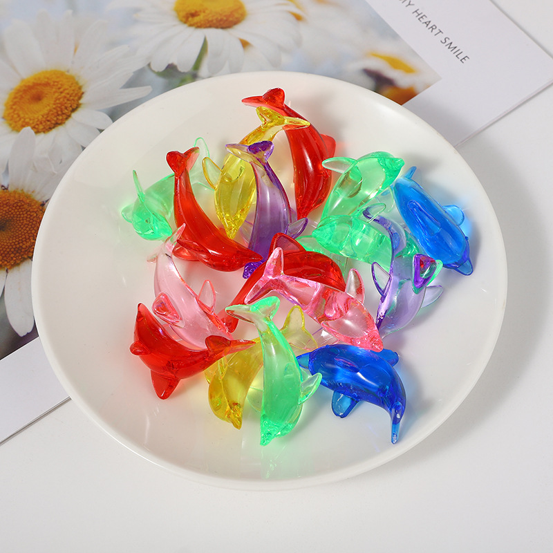 Wholesale Acrylic Dolphin Beads Multicolored Transparent Ornaments Aquarium Home Fish Tank Decoration