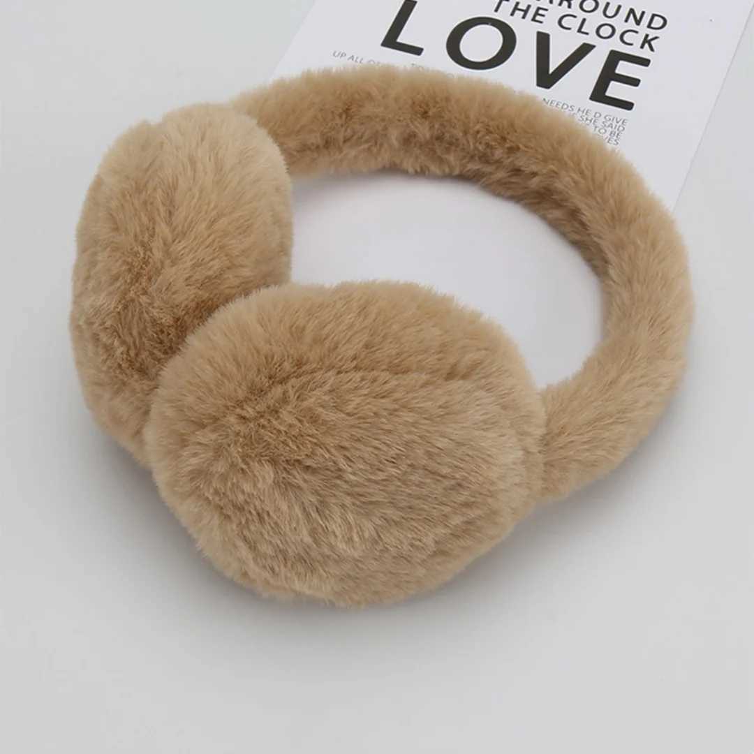 New solid color soft plush earmuffs warm winter earmuffs fashionable earmuffs outdoor cold protection earmuffs foldable earmuffs W241126