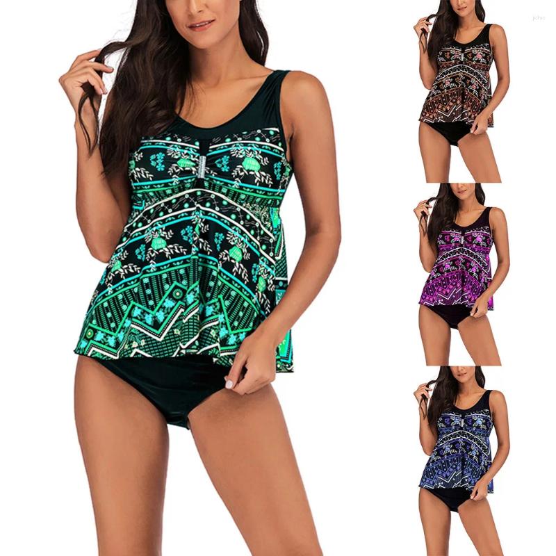 Womens Swimwear Women Plus Size Takini High Waist RuffleSwimwear Swimuit Female Retro Bikini Set Dissolving When Wet