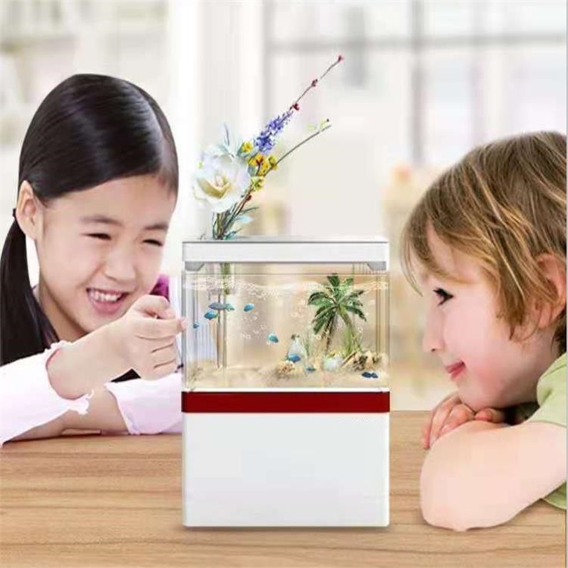 Zaohetian Acrylic fish tank desktop viewing Plant raised fighting fish small fish tank with light