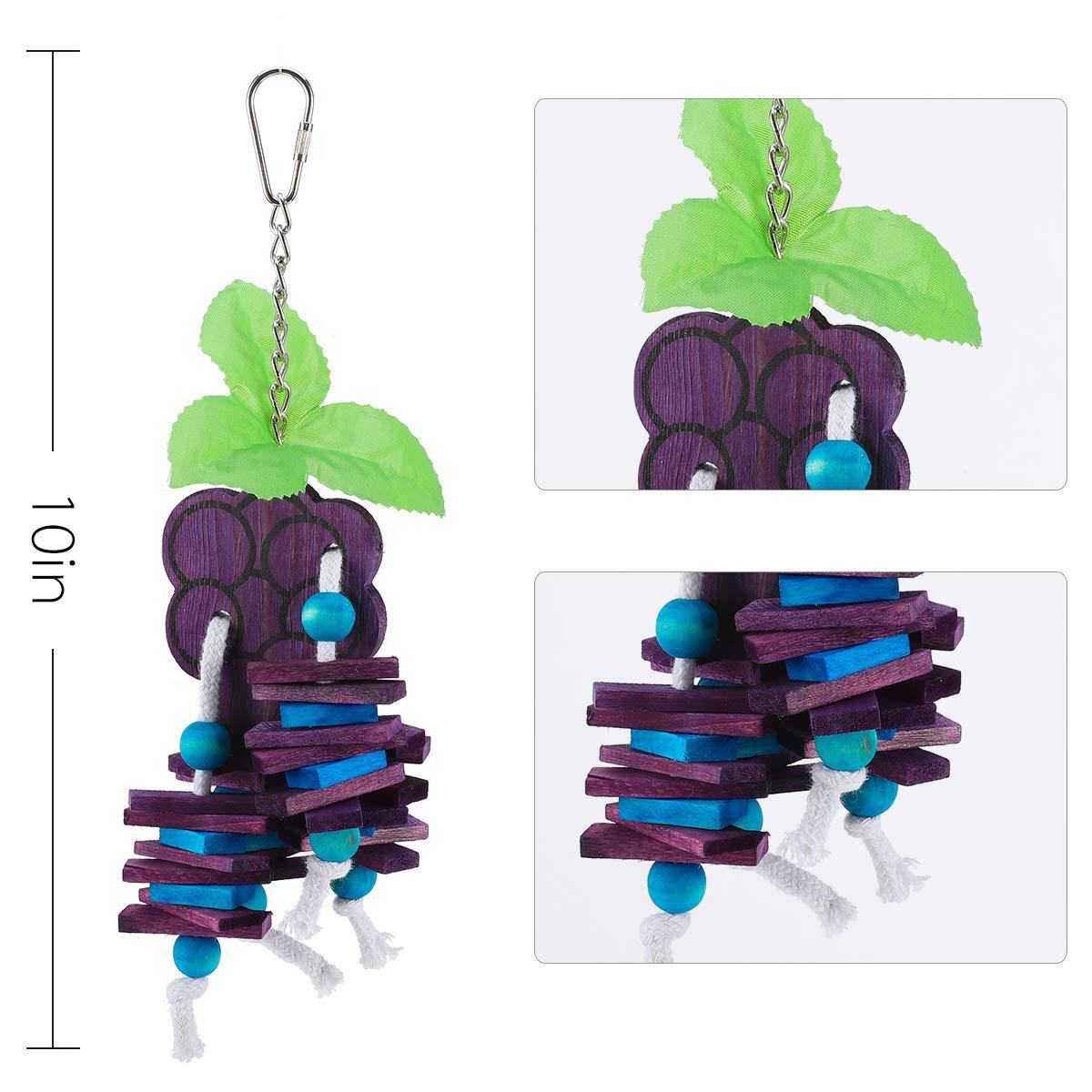 Colorful Hanging Wood Pet Bird Parrot Chew Bite Toy For Medium and small bird parrot