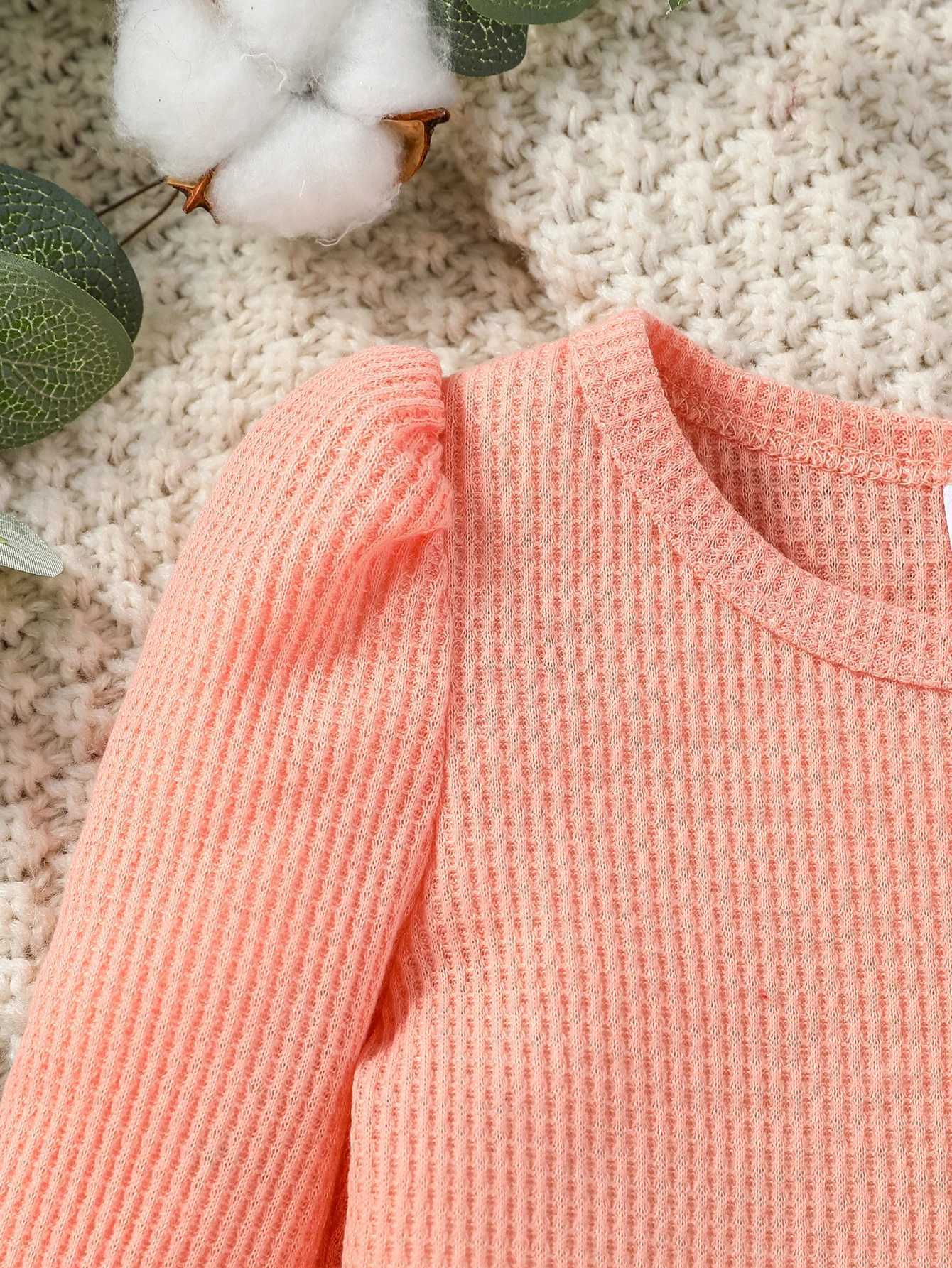 Clothing Sets 3Pcs Baby Girls Fall Solid Long Sleeve Romper Print Heart With Bow Trousers For Newborn-18M Casual Daily Set+Headband H241126