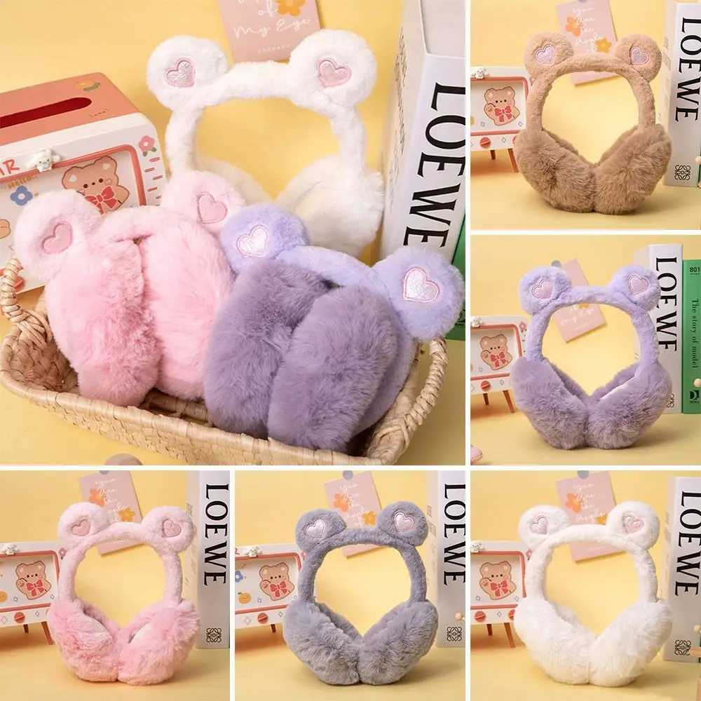 Cute Warm Plush Earmuffs Foldable Fluffy Earfls Cosy Casual Ear Warmer for Men WomenXJ241126