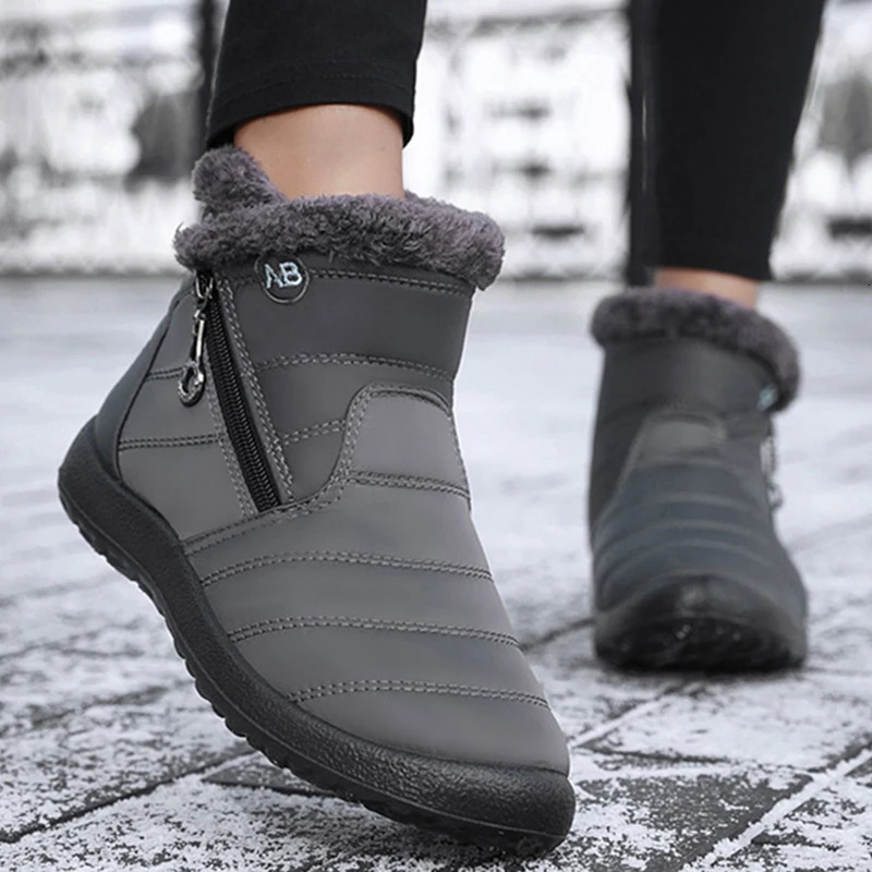 Womens boots snow insulated shoes womens waterproof platform boots zipper boots womens flat shoes 241126