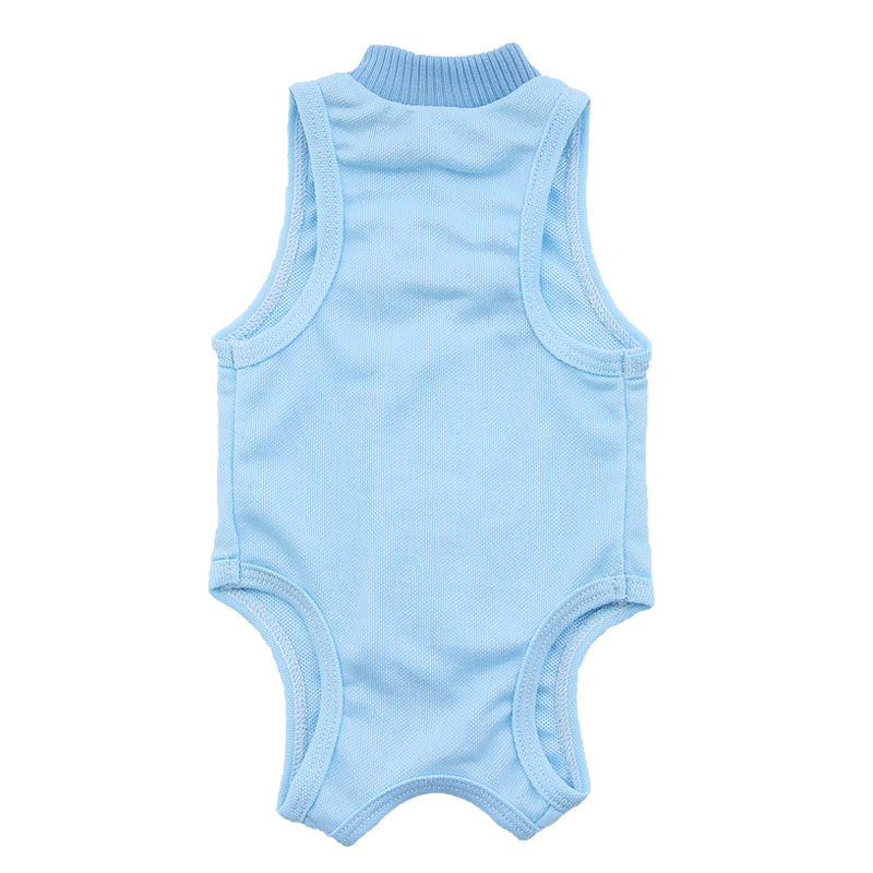 Wholesale Custom Light Pink Blue Yellow Cotton L Size Anti Licking Pet Cat Surgical Sterilization Recovery Suit