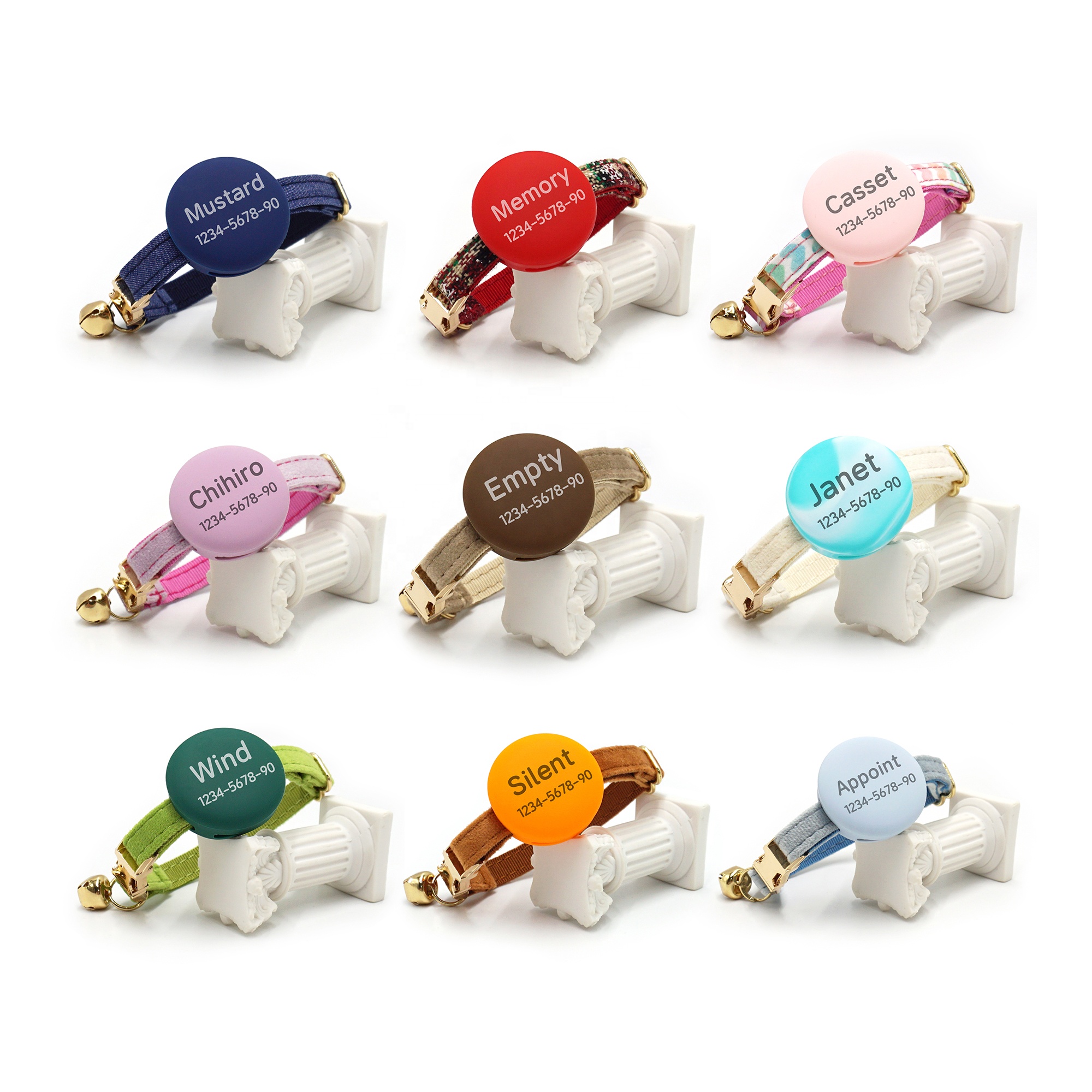 Best selling new product 2024 popular airtag holder with collar for cat pet cat collar with airtag case cat collar custom logo