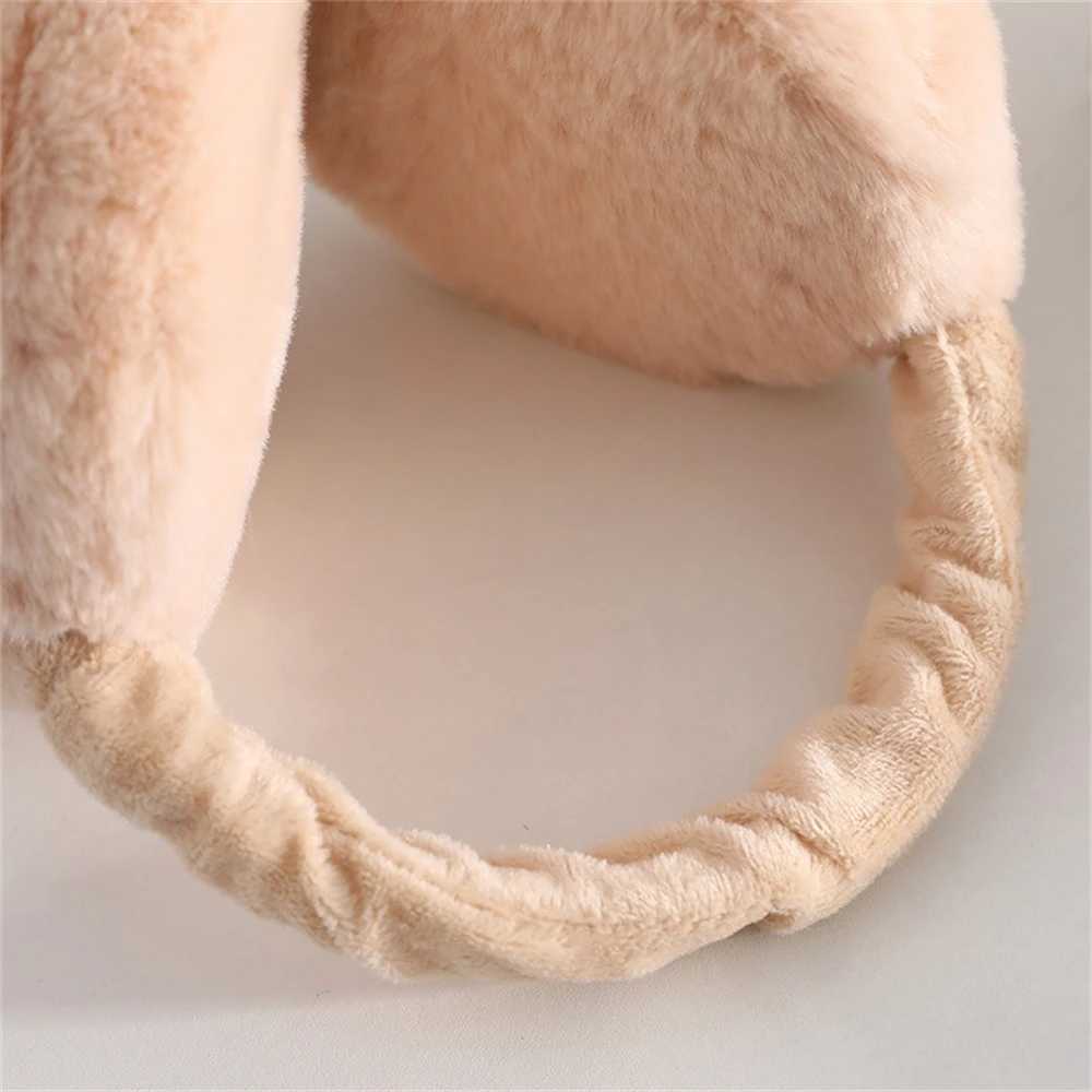 Fashion Folding Warm Earmuffs Korean Portable Fluffy Rabbit Fur Muffs Winter Thickened Warm Ear Cover Womens Cute Burger EarlXJ241126