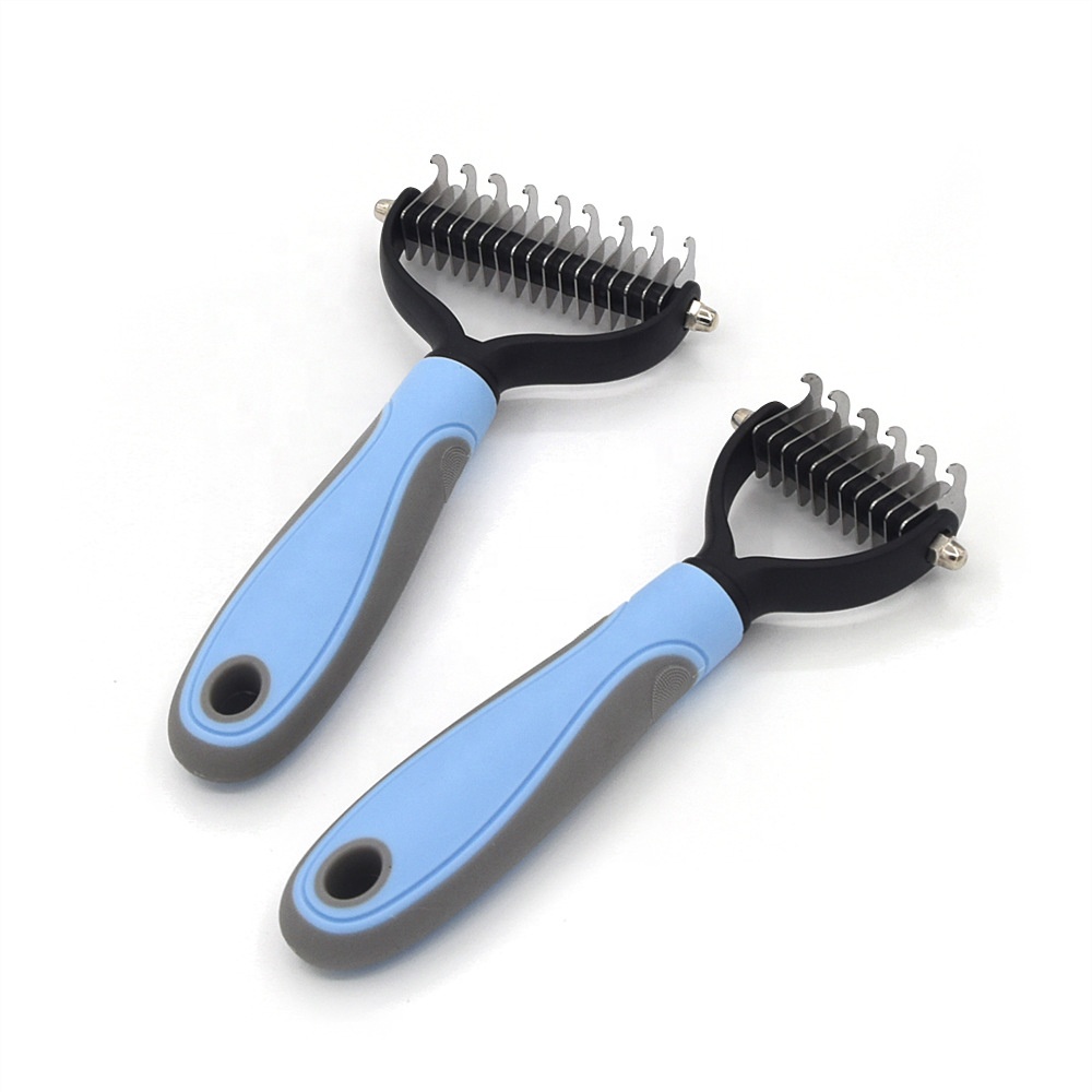 Hot sale pet dog cat dematting comb pet rake for pet deshedding brush