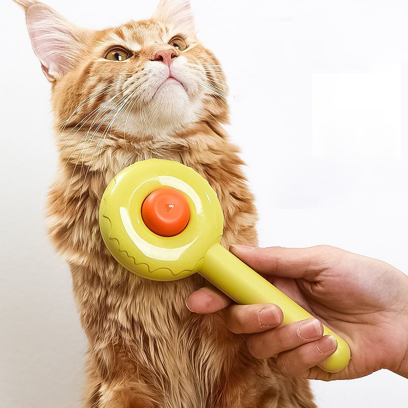 Lovely Pet Cleaning Brush for Dog Cat Grooming Comb Loose Underlayers Tangled Hair Remover One Button Control Beauty Products