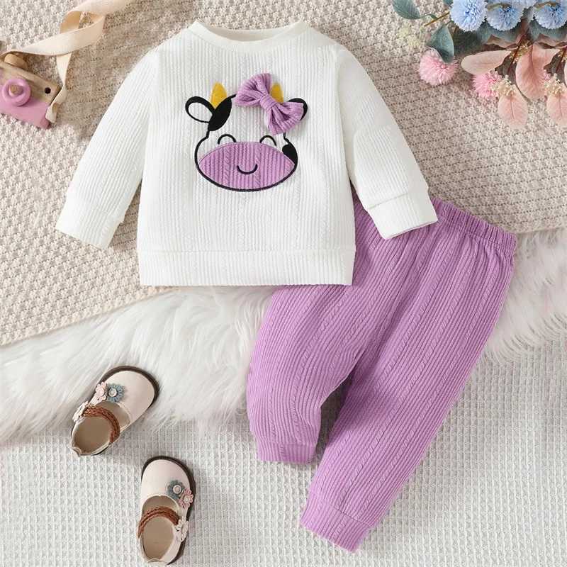Clothing Sets Toddler Girl 2-Piece Winter Outfits Warm Fleece Hoodie Leggings Set Baby Girl Clothes for Fall Winter H241126