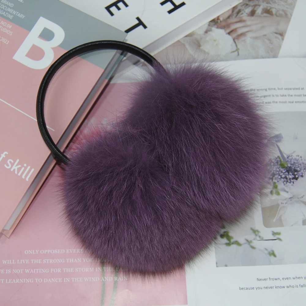 New Winter Genuine Fox Fur Earrings Suitable for Women Natural Fox Fur Scarf Dual purpose Warm Fur Earrings Outdoor Solid Fur Scarf W241126