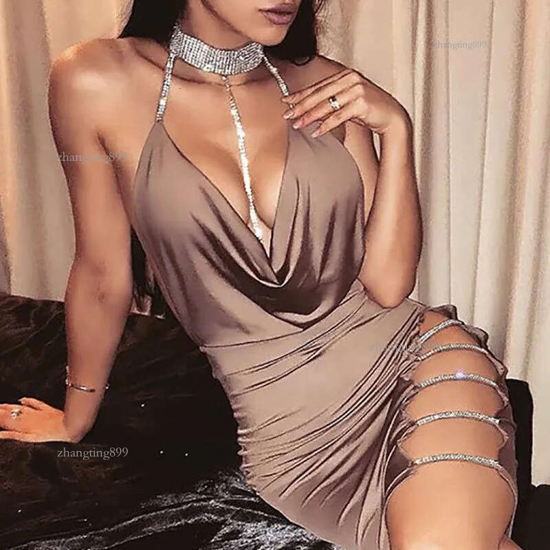 New Women Sexy Cocktail Club Dresses Bandage Bodycon Cut Out Sleeveless V neck Party Short Mini Dress