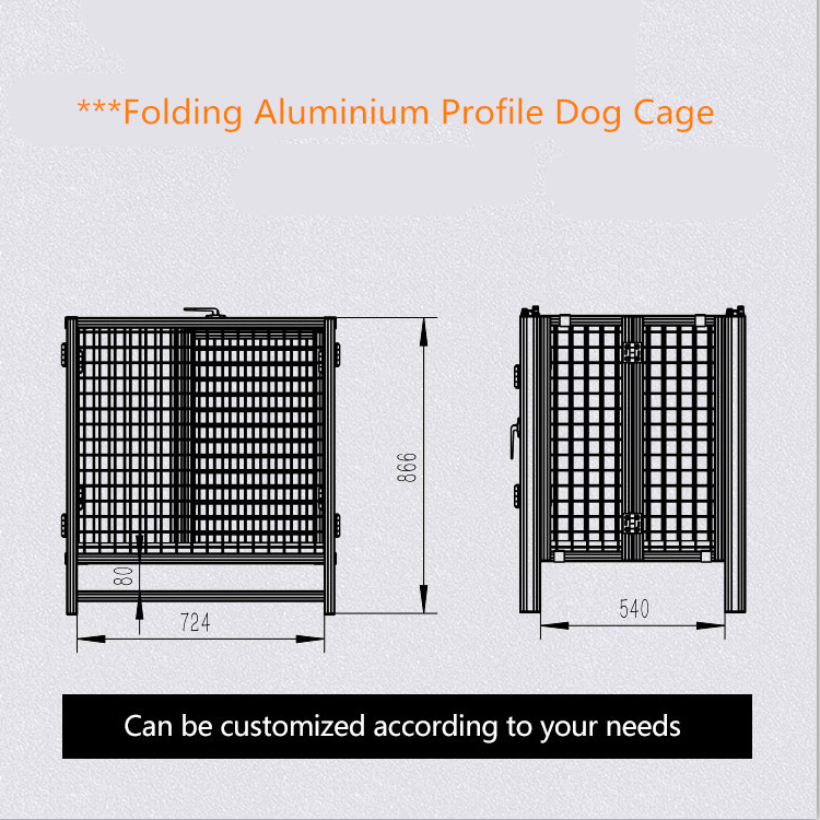 LANGLE Aluminum Alloy Profile Dog Cage Foldable Pet Thick Aluminum Cage Small and Medium Dog Pet Cage Villa Aluminum Dog Kennel
