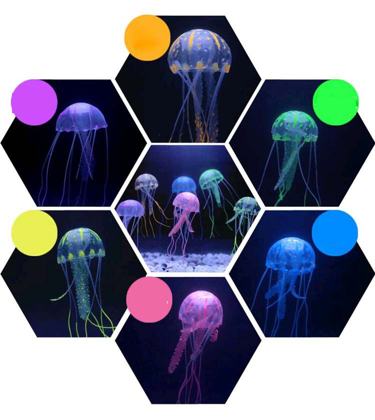 Wholesale Silicone Simulation Fluorescent Luminous Jellyfish Decoration Aquarium Decoration For Goldfish Aquarium Landscaping