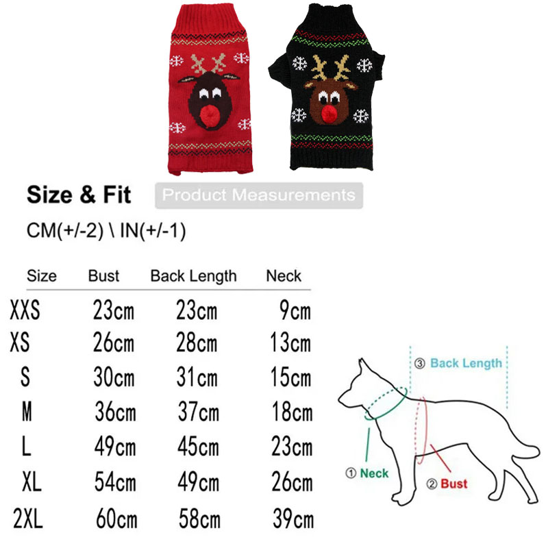 Christmas Dogs Reindeer Small Dog Sweaters Red Buffalo Check with Leash Hole Pet Puppy Sweater Free shipping