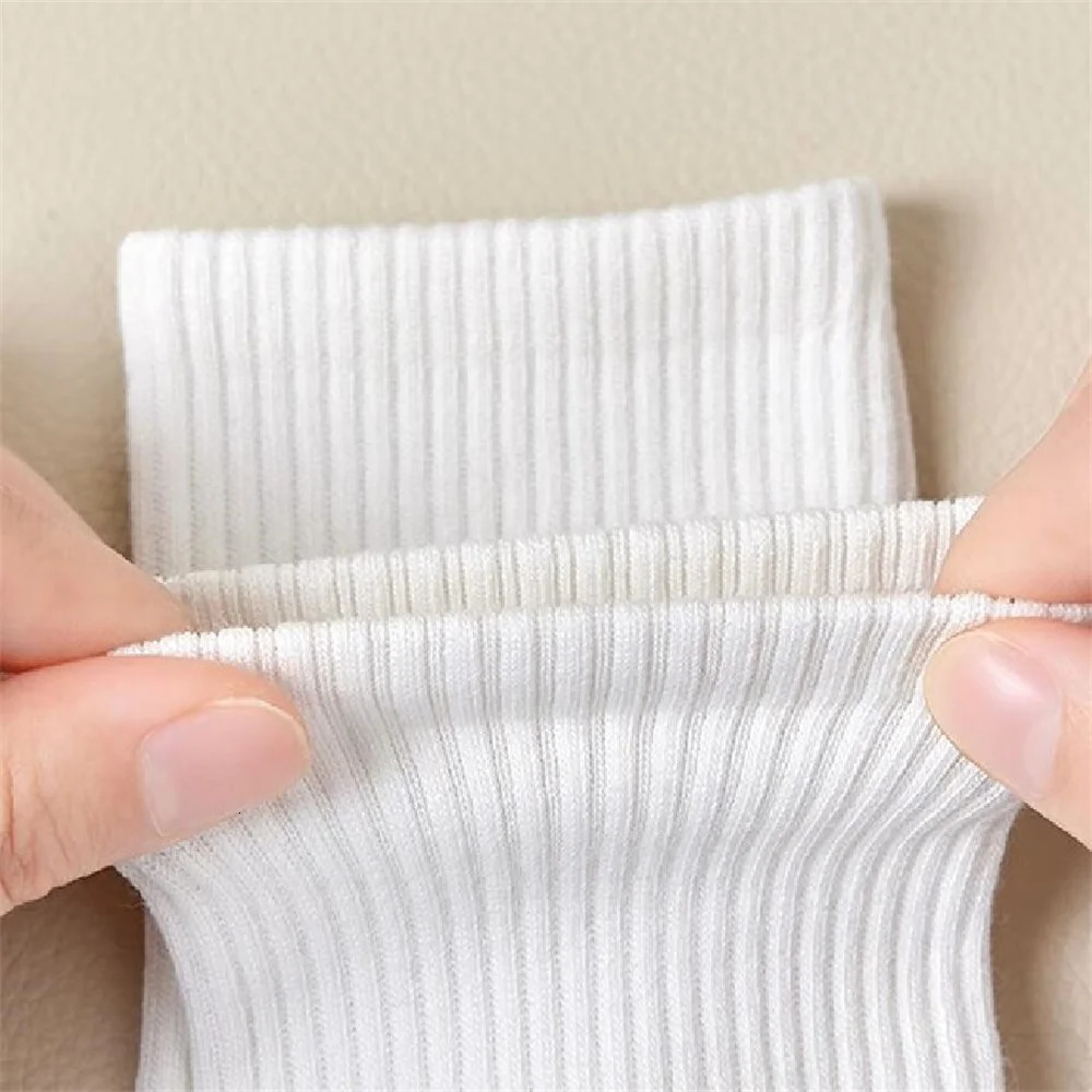 10 pairs of mens organic cotton high-quality white black business casual spring/summer womens long/short tube socks 241126