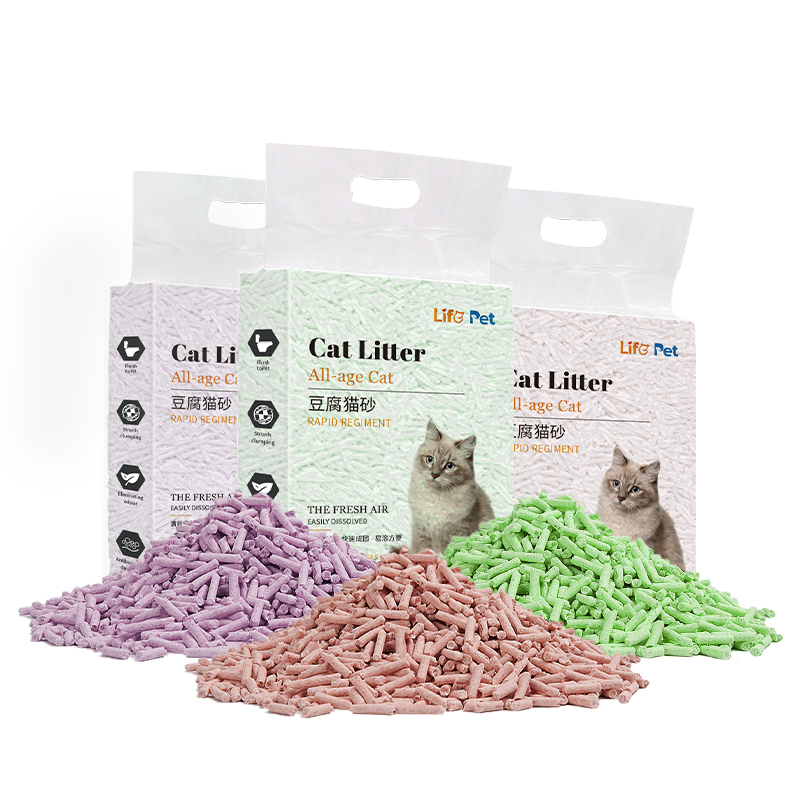 Activated Carbon Free Clumping Natural Cat Litter Tofu Flushable 6L Cat Litter Wholesale Tofu Soybean Sand