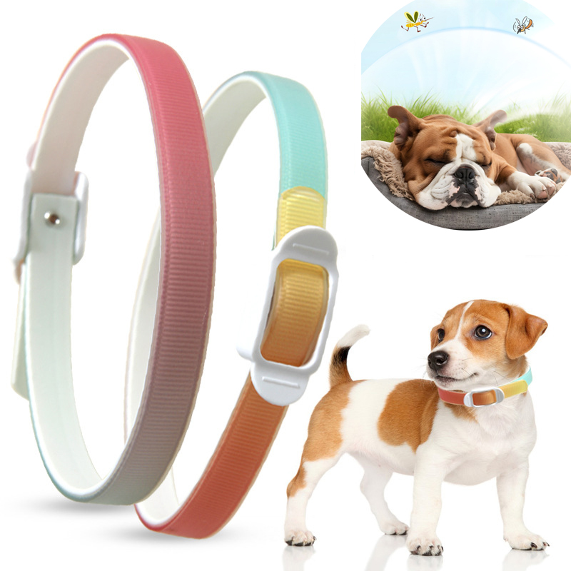 Flea and Tick Pet Collar Cat Mosquito Prevention Natural Essential Oils Large Dogs Puppies Washable 12 Months Protection Trimmable W0242 2d4