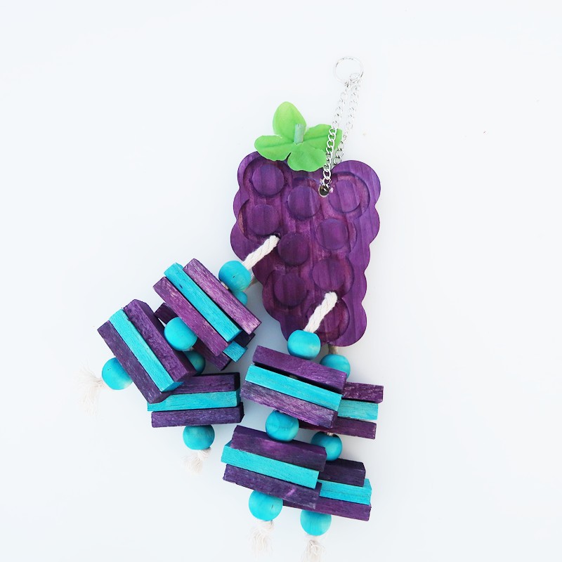 Colorful Hanging Wood Pet Bird Parrot Chew Bite Toy For Medium and small bird parrot