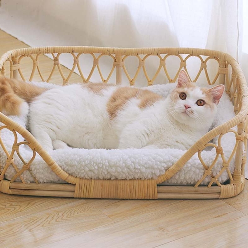 best supplier rattan pet sofa furniture beds for pets dogs cats animals without cushion pillows