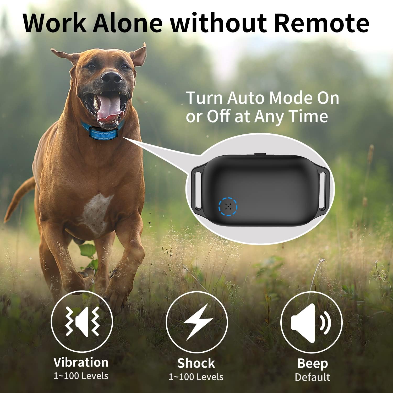 Own Brand Rechargeable Remote Beep Vibration Humane Shock Modes Pet Dog Training Collar