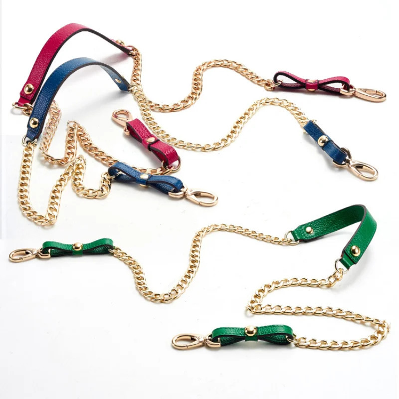 120CM Shoulder Bag Chain Aluminum with Leather Clasp Parts Hardware Messenger Buckle High Quality 241125
