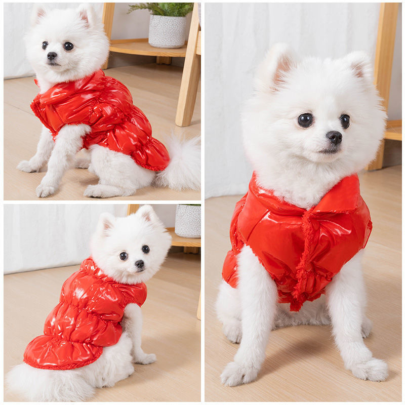 Autumn Winter Thickening Down cotton Vest for Small Dogs Puppy T-Shirt Fleece Pullover Pet Clothing