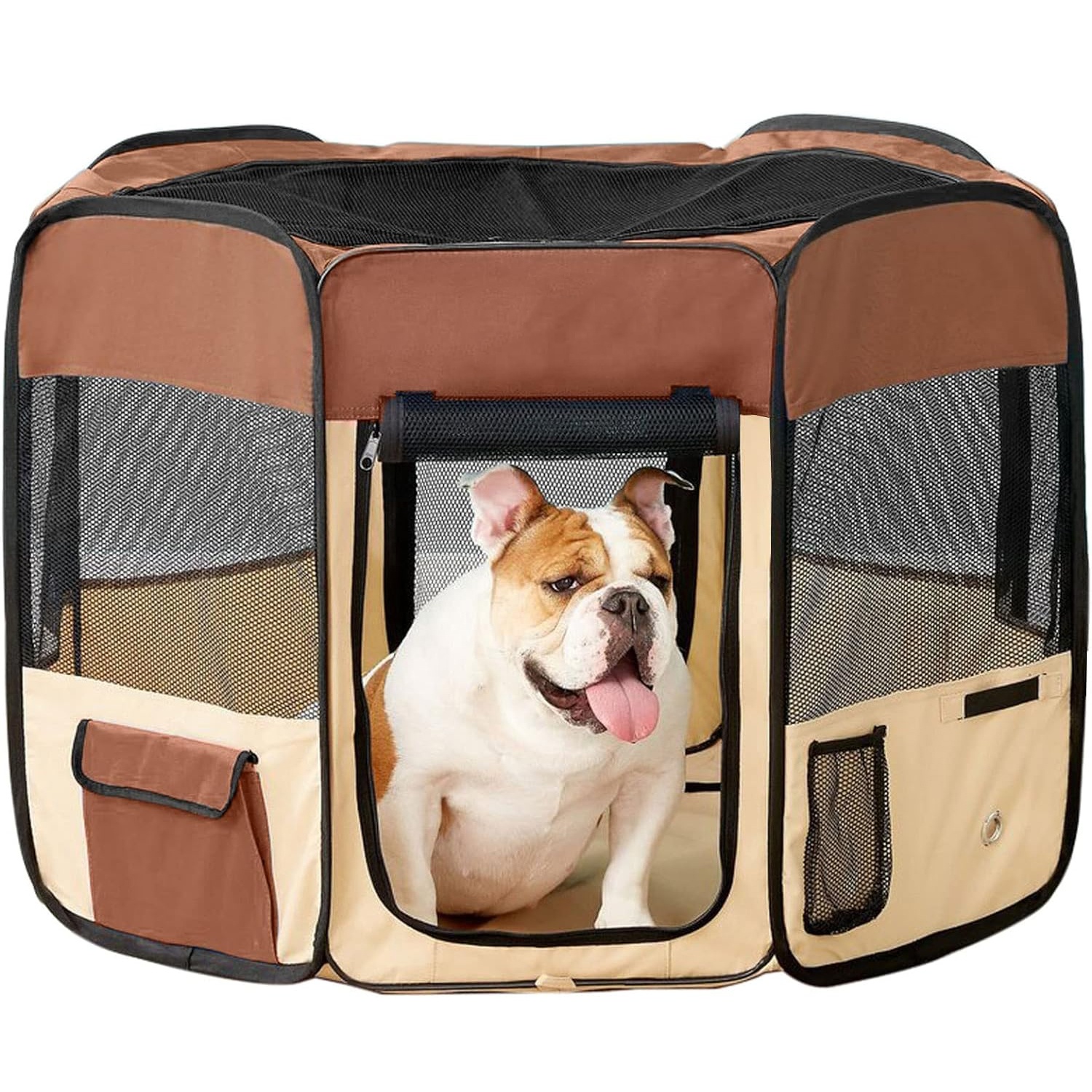 Portable Lightweight Pet Playpen with Eight Panels Strong Pet Playpen Fabric dog exercise dog playpen