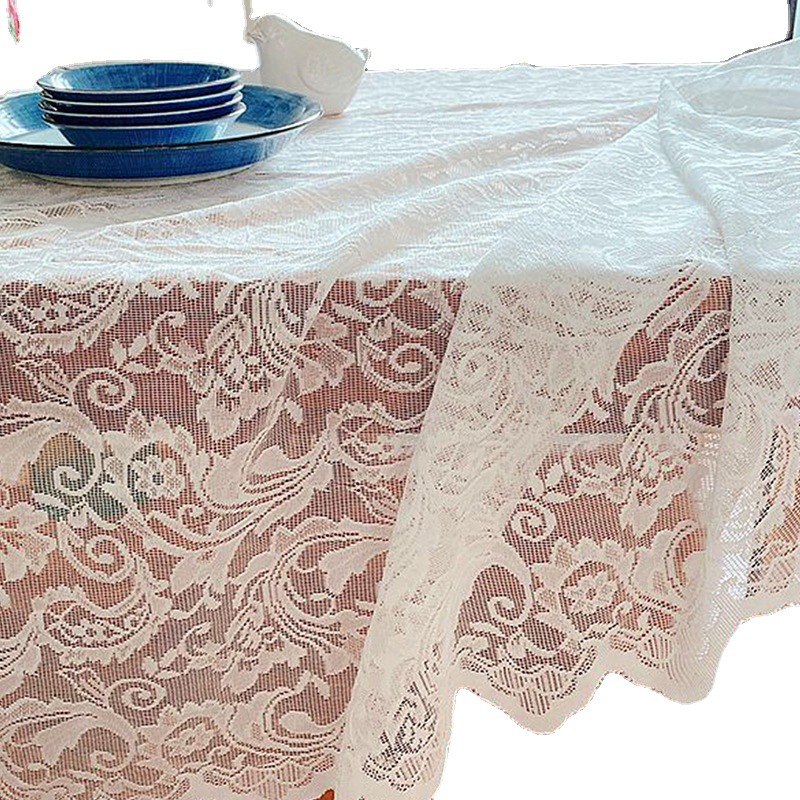 Romantic lace tablecloth rectangular dining table fabric coffee table home decoration tablecloth photo cover