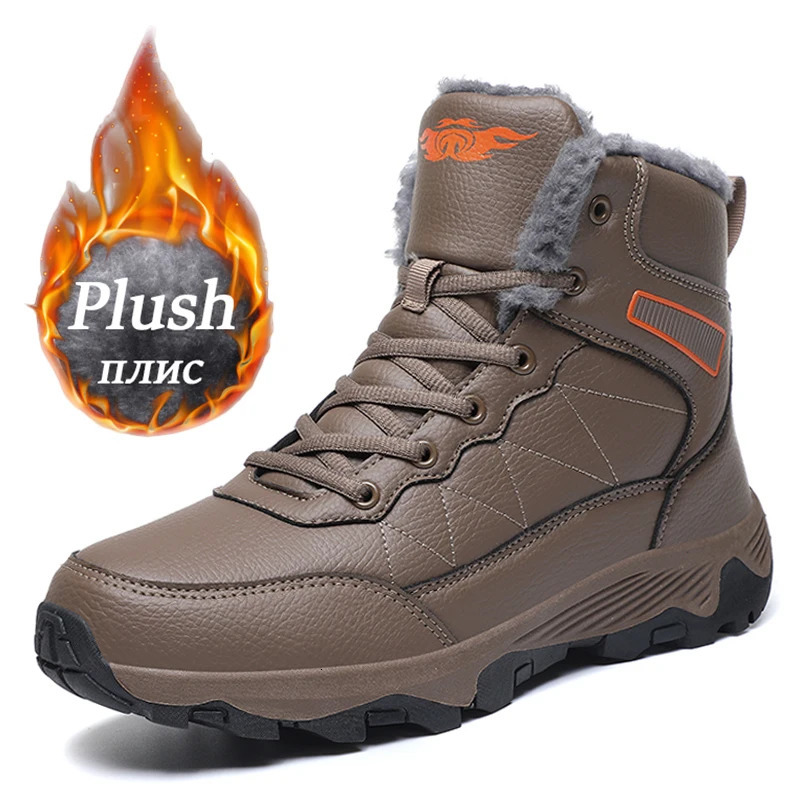 Winter snow boots for men quick transport outdoor hiking boots waterproof Pu leather sports shoes mens climbing casual shoes large size 39-48 241126