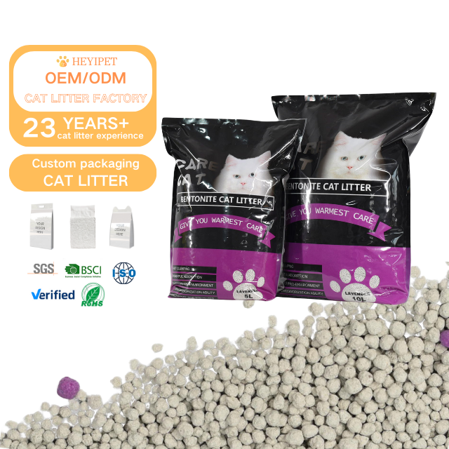 Factory customized packaging 5L 10L 25kg Free design packaging New store discount blueberry flavor bentonite cat litter