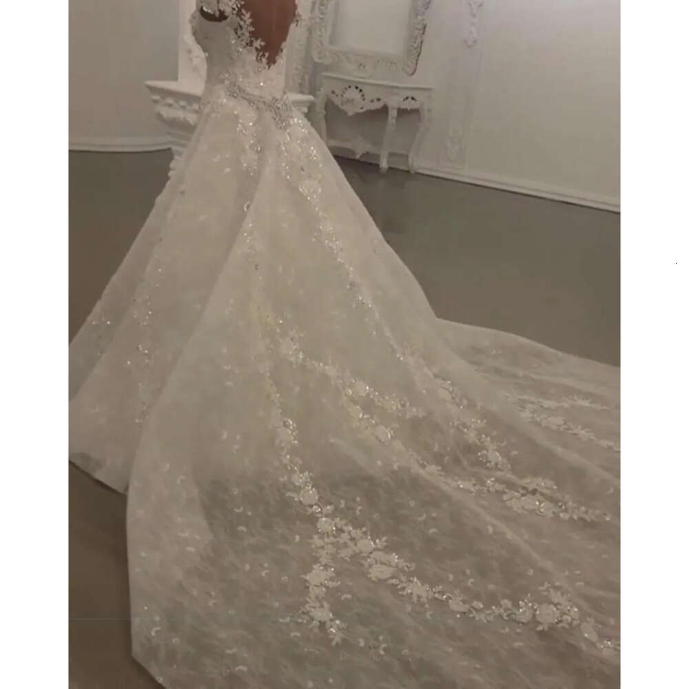 Mermaid Wedding With Modest Dresses Detachable Skirt Shining Sequins Crystals Beads Appliques Sheer Neck Backless Long Bridal Gowns Bc