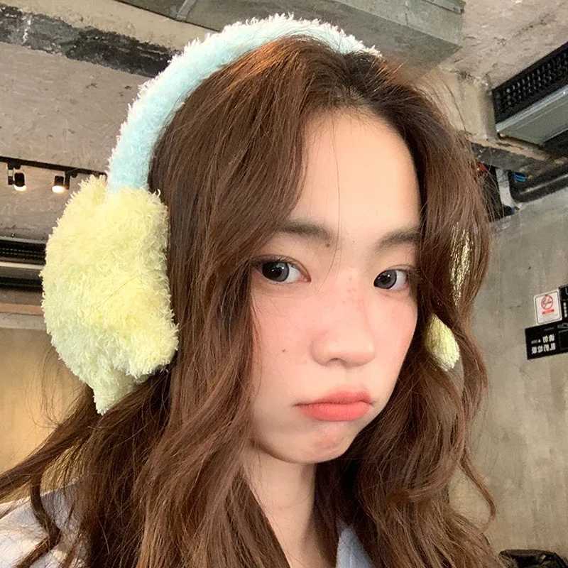 Y2K Star Plush Earmuffs Outdoor Cycling Ear Protection Colour Blocking Ear Bag Warm Winter Warm Earplugs Y2K Headset Ear CoverXJ241126