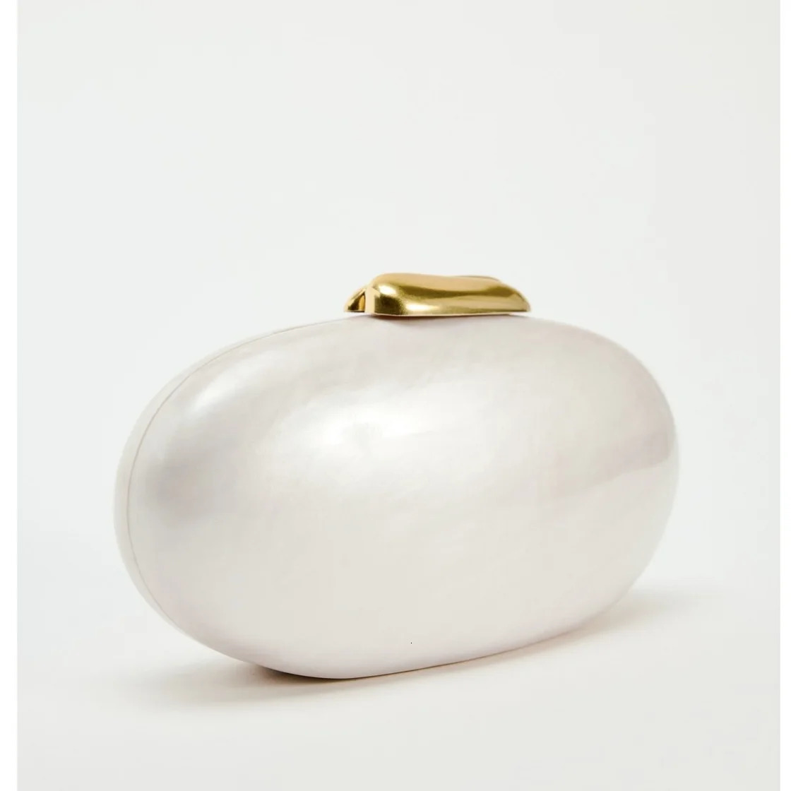 Pearl Shell Bag Metal Clasp Women Shoulder Snake Chain Acrylic Box Clutches Lady Party Wedding Evening Egg Handbag Purse 241125